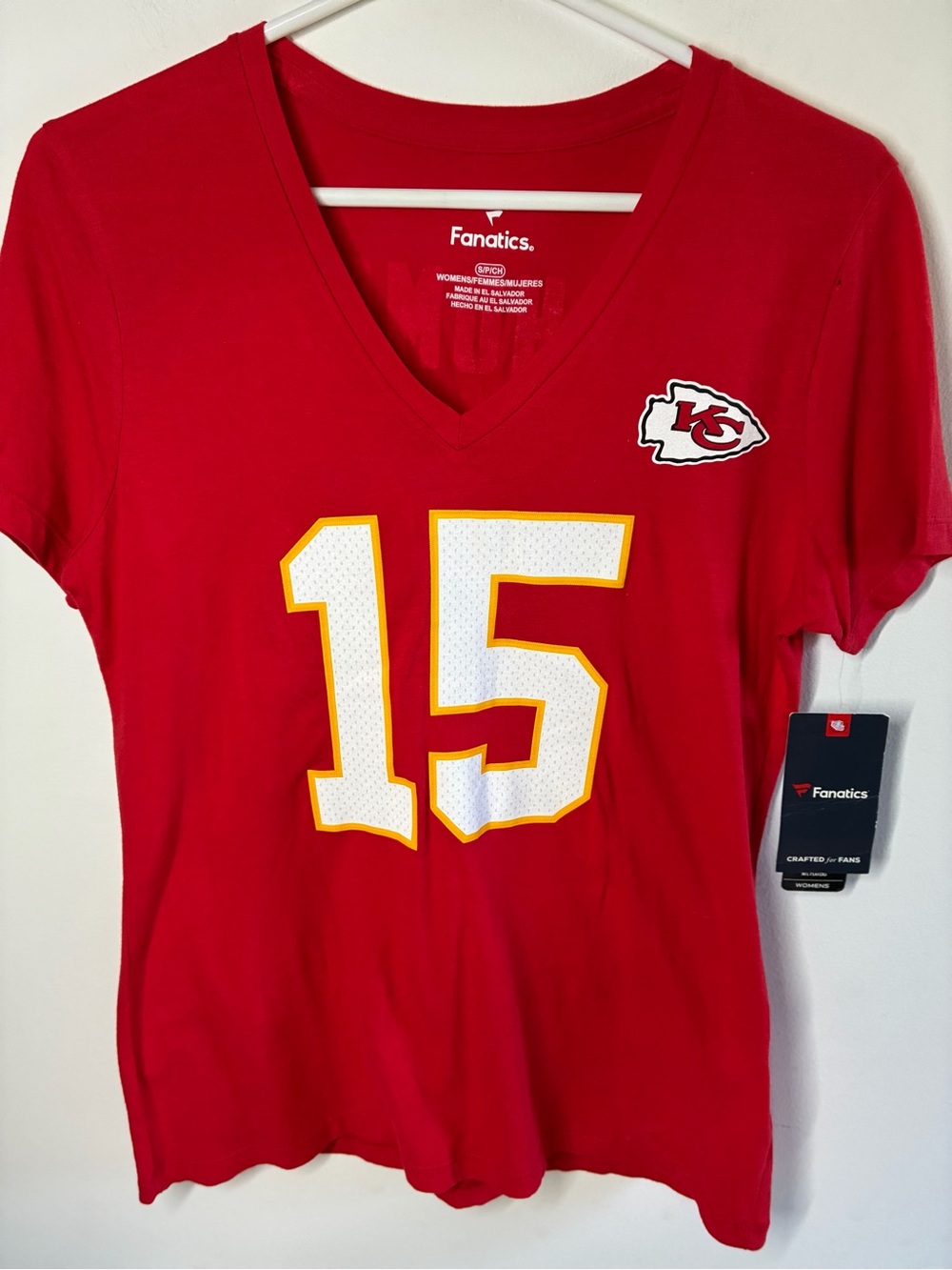 Fanatics Red Women's Team Tee with Yellow and White Accents